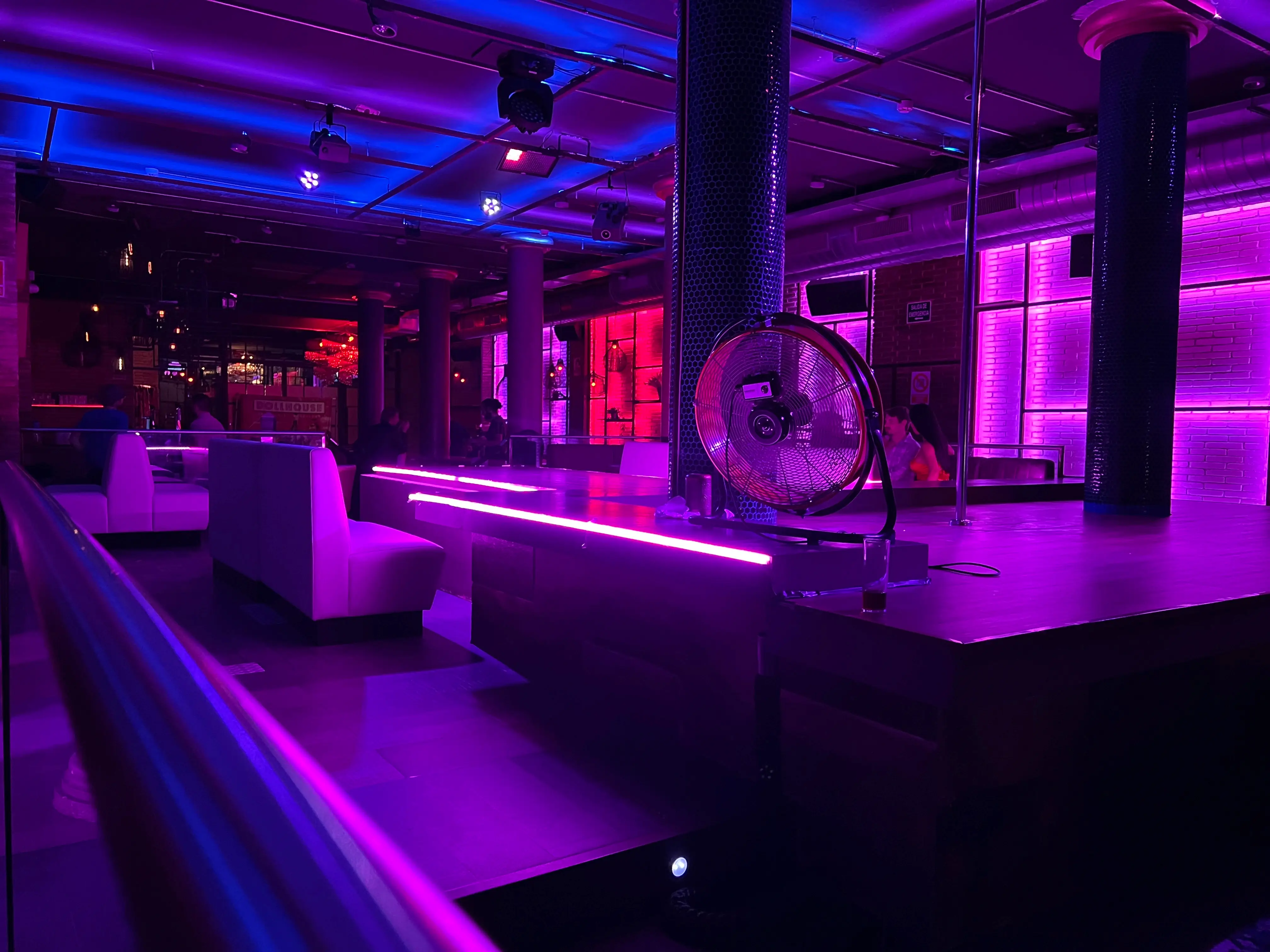 Guests enjoying a live show at one of the top-rated brothels in Barcelona.